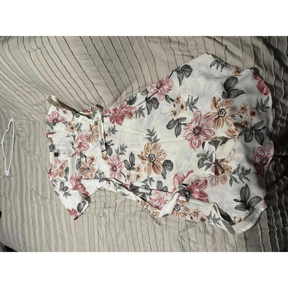 Floral Print Short Sleeve Wrap Dress